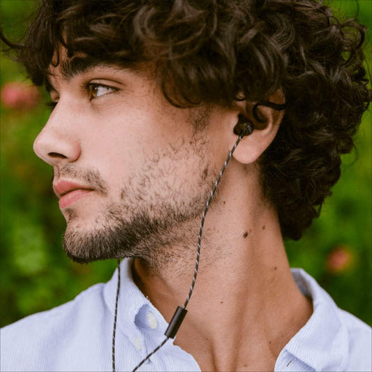 House of Smile Jamaica AUX Wired Earbuds with Microphone, Noise-Isolating In-Ear Headphones, Tangle-Resistant Cable, 3.5Mm Jack Sustainable (Brass)